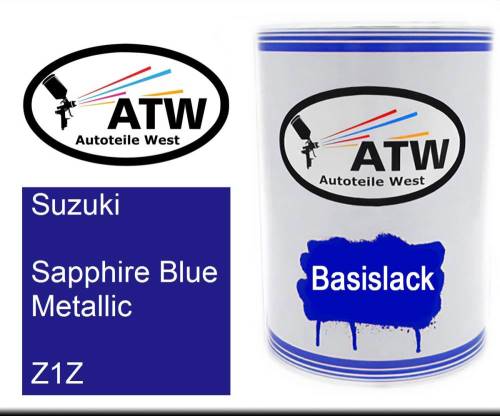 Suzuki, Sapphire Blue Metallic, Z1Z: 500ml Lackdose, von ATW Autoteile West.